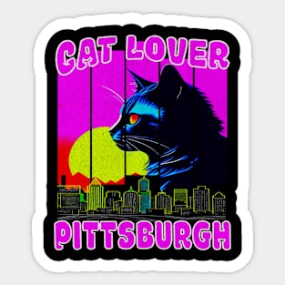 DISTRESSED Cat Lover PIttsburgh Pennsylvania Home Pride Sticker